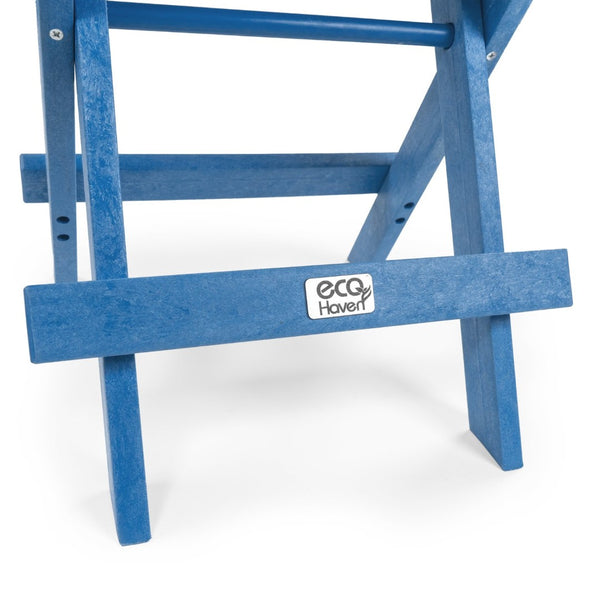 English Elm Riverstone Recycled Hdpe Folding Outdoor Bistro Table Weatherproof Patio Balcony Blue B2745P409703