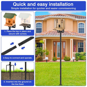 English Elm 80" Heavy Duty Adjustable Bird Feeder Pole Corrosion Resistant Backyard Garden Mount W2181P488032