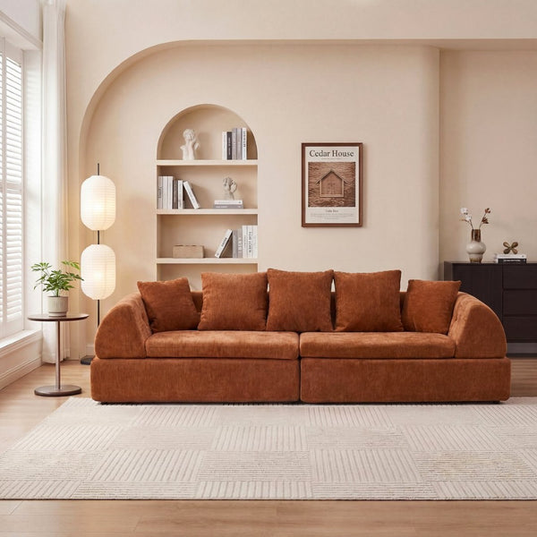 English Elm Cloud Modular Sectional with Ottoman Sink-in Cushions for Relaxed Living Spaces W3728S00010