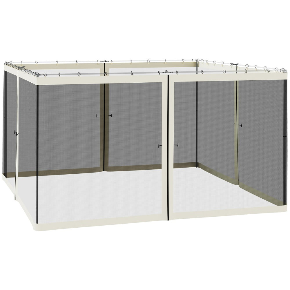 English Elm Outsunny Zip on Polyester Mesh Gazebo Sidewall Panels Bug Screen Patio Enclosure W2225P200874