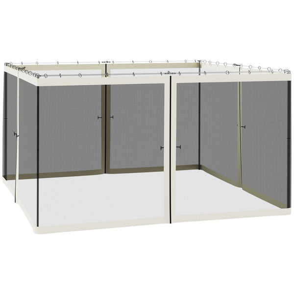 English Elm Outsunny Zip on Polyester Mesh Gazebo Sidewall Panels Bug Screen Patio Enclosure W2225P200874