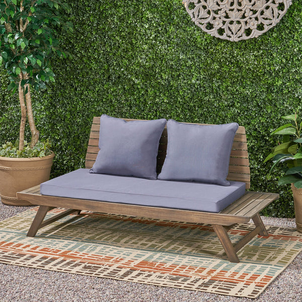 English Elm Christopher Knight Home® - SEDONA Acacia Wood Loveseat with Water-Resistant Cushions and Wide Seat Panel for Outdoor Comfort DARK GREY 68.5 L x 32 W x 11.25 H 63745.00DGRY