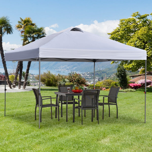 English Elm Outsunny 10' X 10' Instant Pop-Up Canopy Tent With Adjustable Height, Carry Bag & Ventilated Roof W2225P200700-GIGA