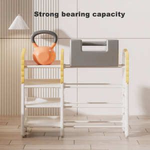 English Elm Kids Bookshelf 4-Tier Toy Organizer with 8 Removable Bins, Durable HDPE Storage for Bedroom/Nursery W3101P313253