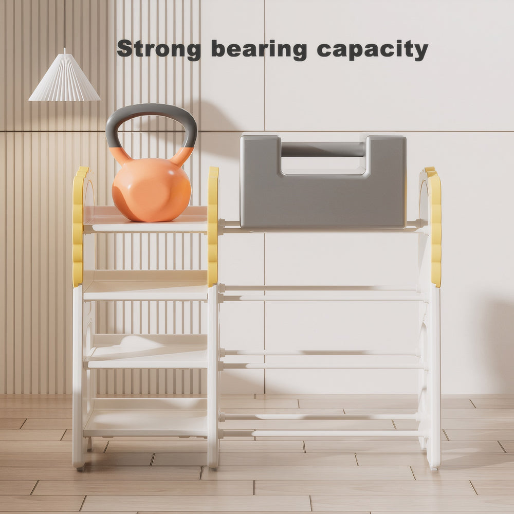 English Elm Kids Bookshelf and Toy Storage with 4-Tier Frame and 8 Removable Bins — Durable, Stylish Organizer W3101P313253