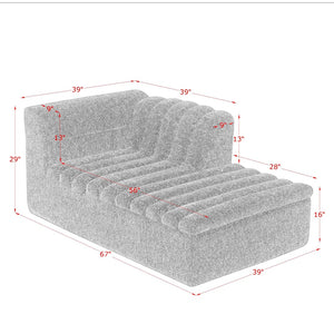 English Elm 106" Modular L-shaped Sectional Chenille Sofa Sculptural Low Profile Living Room Couch Dark Grey W1413S00124