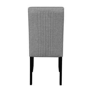 English Elm 5-Piece Round Dining Set with 43" Modern MDF Table and 4 Upholstered Fabric Chairs for Compact Spaces White+gray N752S001055E