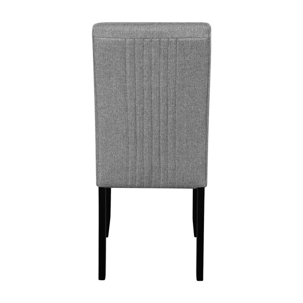 English Elm 5-Piece Round Dining Set with 43" Modern MDF Table and 4 Upholstered Fabric Chairs for Compact Spaces White+gray N752S001055E