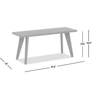 English Elm Jennifer Taylor Home - Capri Solid Red Oak Wood Bench 41.5" – Handcrafted Mid-Century Tapered Legs, Slim Space-Saving Seat Brown B2719P395573
