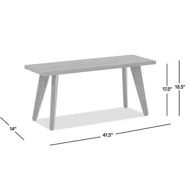 English Elm Jennifer Taylor Home - Capri Solid Red Oak Wood Bench 41.5" – Handcrafted Mid-Century Tapered Legs, Slim Space-Saving Seat Brown B2719P395573
