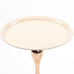 English Elm Mermaid Elegant Round Side Table with Mermaid Tail Pedestal, Minimalist Metal Tray Accent for Small Spaces W2664P297740