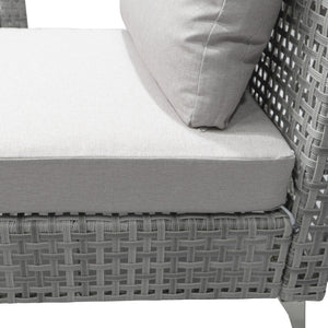 English Elm K&k 7 Piece Outdoor Modular Sectional Wicker Sofa Set with Tempered Glass Coffee Table Grey N707S000011G