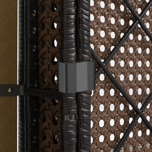 English Elm K&K 6-Pers Diamond Weave Patio Sectional Set with Thick Cushions, Extendable Ice Coffee Table, UV-Resistant Wicker Khaki+Brown N707S000013K