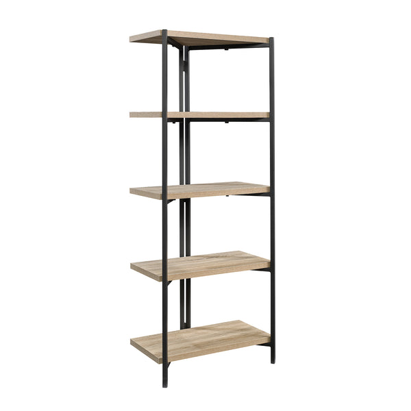 English Elm Bookcase, Versatile Brown-Finish Design With Durable Metal Frame For Modern & Rustic Interiors B356P367754