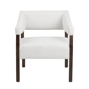 Crestview Collection Coastal Open-arm Accent Chair In Soft White Boucle Fabric - Modern Elegance For Your Living Room White Polyester Cvfzr6161