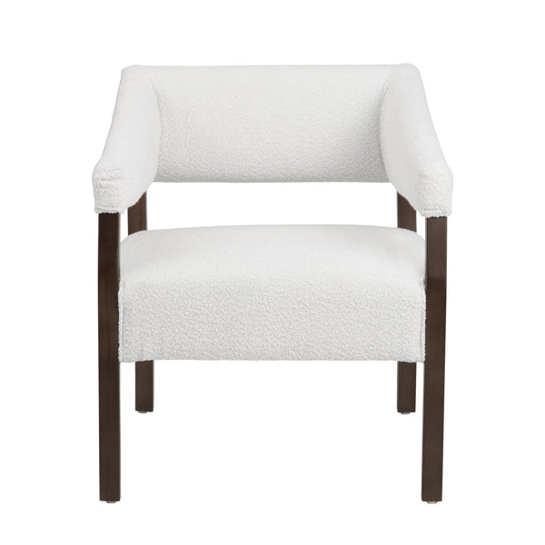 Crestview Collection Coastal Open-arm Accent Chair In Soft White Boucle Fabric - Modern Elegance For Your Living Room White Polyester Cvfzr6161