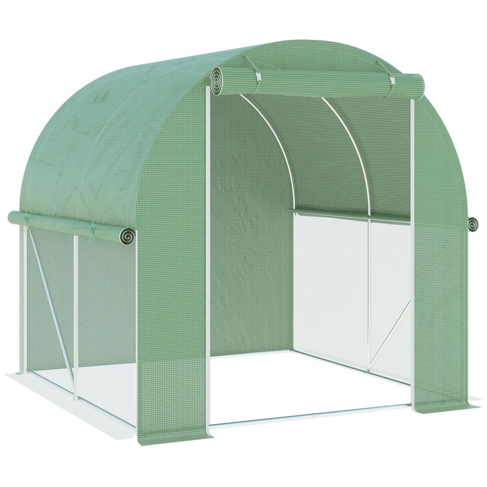 English Elm Outsunny Walk-in Tunnel Greenhouse Steel Frame Pe Cover Uv Protection Season Extender W2225P229101