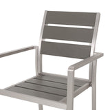 Christopher Knight Home® - Noble House - Cape Coral Outdoor Modern Aluminum Dining Chair With Faux Wood Seat - Set Of 2