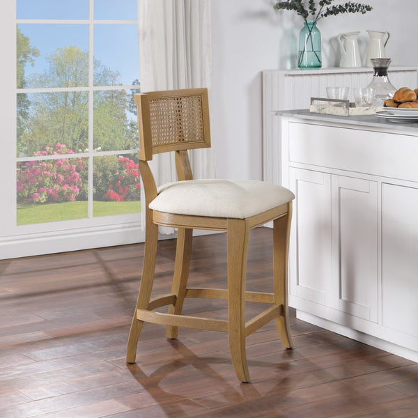 OSP Home Furnishings Alaina 26" Cane Back Counter Stool Linen