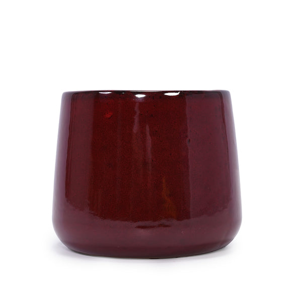 English Elm 4 Pieces Ceramic Flowerpot Set with Hand-Glazed Finish, Precision Molded Planters for Patio Decor Bean paste red W3273P321581