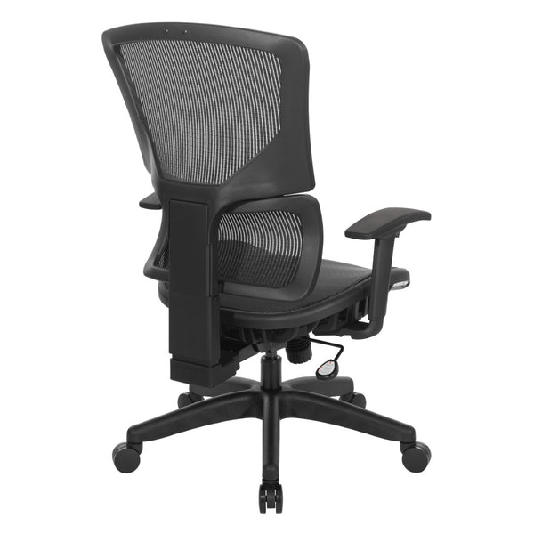 OSP Home Furnishings Vertical Matrix Ergonomic Manager Chair with Lumbar Support for Executive Workspace Comfort 639-T11N48P