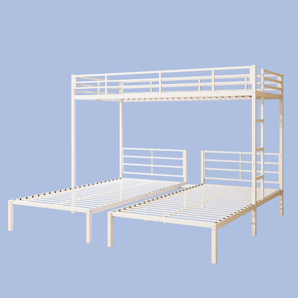 English Elm Triple Metal Bunk Bed for Kids Shared Rooms Separates Into Three Twin Beds W5635S00004