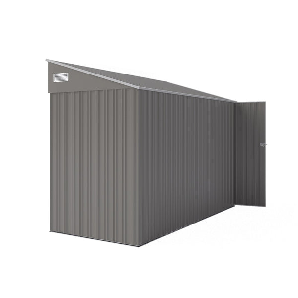 English Elm Campcraft Metal Storage Shed with Sloped Roof Ventilation and Weather Resistant Steel Panels Dark Gray W1598P283837