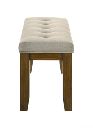 English Elm 1pc Tailored Tufted Upholstered Bench 47.6" W Soft Neutral Fabric Luxurious Comfort Modern Dining B2741P369858