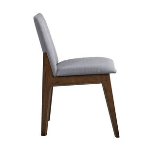 English Elm Walnut Scandinavian Dining Chairs Set of 2 — Padded Ergonomic Seat & Curved Back for Modern Comfort Gray,Walnut 22.5 L x 43 W x 7 H B2741P328571