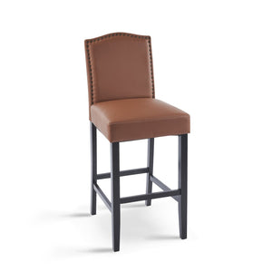English Elm Barstools Set of 2 Pu Leather Seating Rubberwood Legs for Kitchen Island or Home Bar N779P254675L