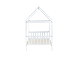 English Elm Twin House Shaped Kids Bed Solid Rubberwood Platform Frame with Storybook Silhouette W504P363904