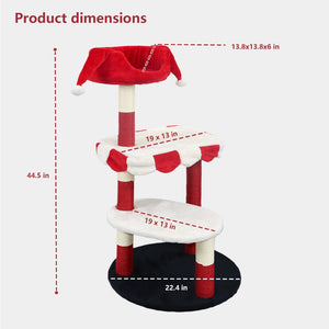 English Elm Cat Tree Four Level Circus Sisal Climbing Tower Plush Perch for Playful Kittens W243P451496