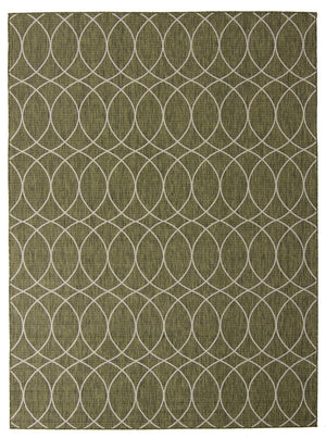 Unique Loom Outdoor Trellis Gitter Machine Made Trellis Rug Green, Ivory/Gray 9' 0" x 12' 0"