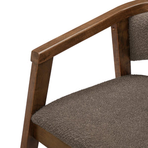 English Elm Christopher Knight Home® - U-shaped Mid-Century Dining Chair with Armrests, Bouclé Upholstery, High-Density Foam Comfort Brown,Walnut N771P331338W