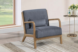 English Elm Accent Chair Ribbed Corduroy Upholstery Low Profile Modern Seat with Lumbar Pillow B089P416569