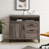 English Elm Walker Edison - Modern Storage Secretary Desk With Keyboard Tray – Grey Wash