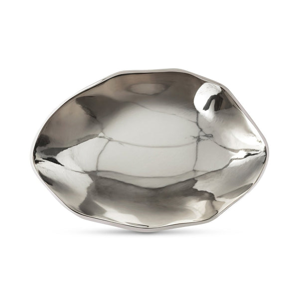 English Elm Forde Polished Aluminum Sculptural Bowl Organic Form Accent for Console or Coffee Table B2769P498422