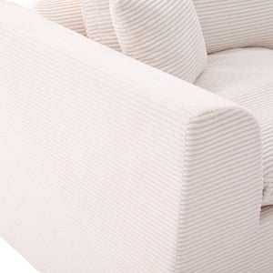 English Elm UNITED Cloud Couch Modular Sectional Sofa with Corduroy Cover, Ergonomic 2-Seater, No Assembly Needed Beige W1568P371117