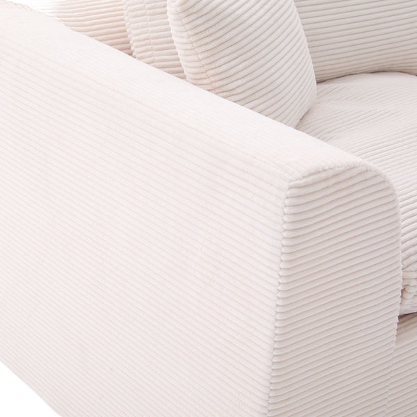 English Elm UNITED Cloud Couch Modular Sectional Sofa with Corduroy Cover, Ergonomic 2-Seater, No Assembly Needed Beige W1568P371117