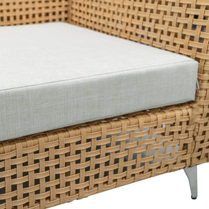 English Elm K&k 7 Piece Outdoor Modular Sectional Wicker Sofa Set with Tempered Glass Coffee Table Beige,Orange N707S000011Z