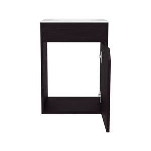 English Elm Bathroom Vanity Slim Sink Cabinet with Single Door, Engineered Wood, Space-Saving Modern Design Black 25.98 L x 18.9 W x 11.02 H B097P350313