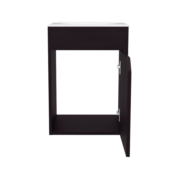 English Elm Bathroom Vanity Slim Sink Cabinet with Single Door, Engineered Wood, Space-Saving Modern Design Black 25.98 L x 18.9 W x 11.02 H B097P350313
