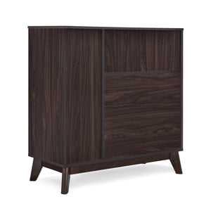 English Elm Christopher Knight Home® - CABINET mid-century modern faux wood storage console with splayed legs, drawers & cubby shelves Wenge 67351.00WENG