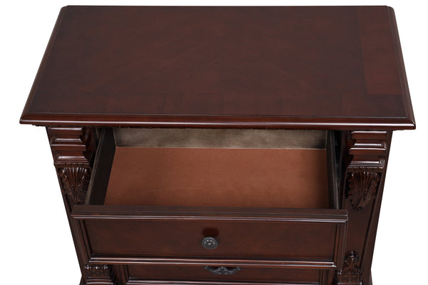 English Elm Lyndon Cherry 2-Drawer Night Stand with Felt-Lined Top Drawer, Smooth Ball-Bearing Slides, 30"H x 33"W x 17"D B078P301016