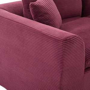 English Elm UNITED Cloud Couch Modular Sectional Sofa with Corduroy Cover, Ergonomic 2-Seater, No Assembly Needed WINE RED W1568P371121