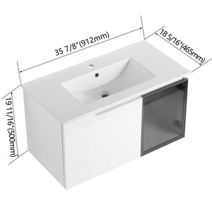 English Elm 60" Freestanding Double Sink Bathroom Vanity with Soft-close Doors and Three Drawers W999S00531