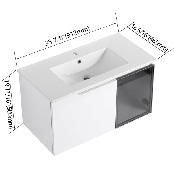 English Elm 60" Freestanding Double Sink Bathroom Vanity with Soft-close Doors and Three Drawers W999S00531