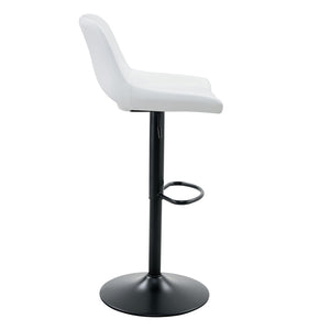 English Elm Set of 2 Pu Leather Barstools with Gold Footrest Curved Back for Kitchen Island White+Black W1151P383774