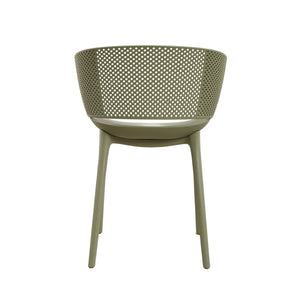 English Elm Gerald Outdoor Stackable Dining Chairs Uv Resistant Molded Plastic Patio Set of 2 Sage Green N776P390476G