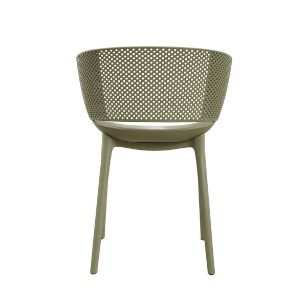 English Elm Gerald Outdoor Stackable Dining Chairs Uv Resistant Molded Plastic Patio Set of 2 Sage Green N776P390476G